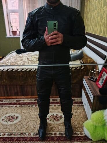 traktor altlıqlı qış çəkmələri: Motosiklet üçün dəri geyim dəsti - Tərkib: dəri gödəkçə, dəri şalvar — 6