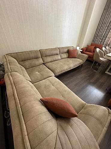 Cox az işlədilib. Qonaq otağı dəsti - Künc divan: L formalı, yumşaq — 6