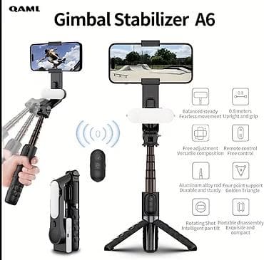 osmo mobile 6: QAML A6 Əl Gimbal Stabilizator – Selfie Çubuğu və Tripodlu 📸 — 6