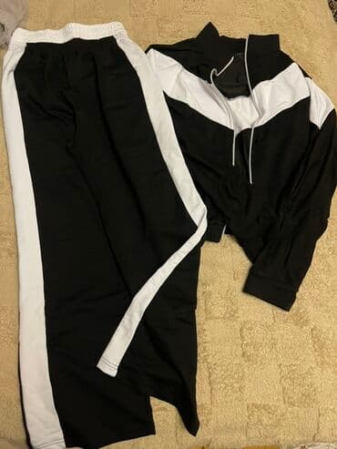 Qara-ağ idman dəsti - İkitəkimli: jaket və şalvar - Rəng: qara — 1