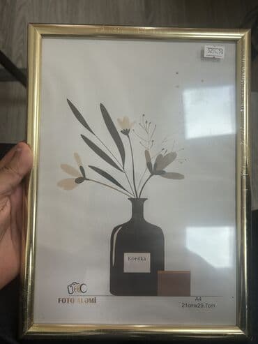 taxt ucun pakrival: Çərçivə А4 (21 x 29.7 sm), Taxta — 5