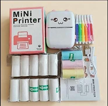 termal printer: Mini Termal Printer Seti - Cib ölçülü, simsiz mini printer — BT — 1