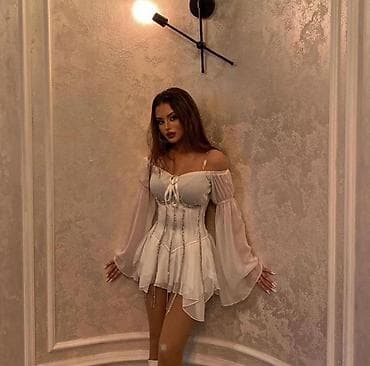 Женская одежда: Ağ rəngli romantik mini don Ölçü səhv gəldiyi üçün satılır! Təcili! — 1