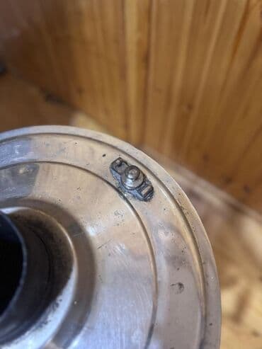 simavar: Klassik kömür/odunla işləyən metal samovar - Material: qalın divarlı — 5