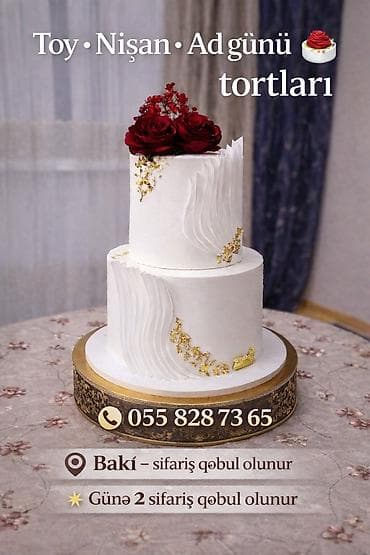 Toy, nişan və ad günü tortları -Sifariş 3 gun öncədən - Bakıda