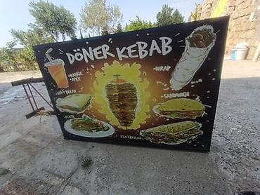 Döner Kebab reklam lövhəsi - Mövzu: “DÖNER KEBAB” illüstrasiyalı