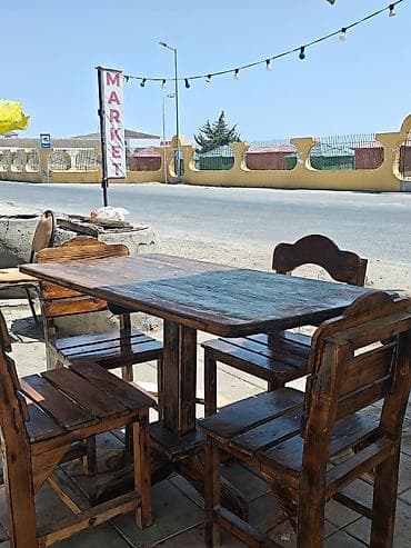 bag stullari: Stullar ilə, Dördbucaq masa, 4 nəfər, Zəmanətsiz, Kredit yoxdur — 2
