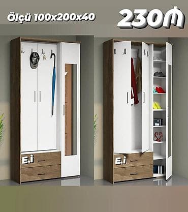 kitab ref: Dəhliz dolabı – iki model seçimi Model 1 - Ölçü: 120×200×40 sm - — 2