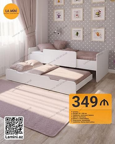 Oğlan və qız üçün, Çarpayı, Matras ilə, Siyirməsiz