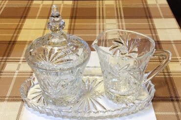 Büllur dəst, 3 predmet, ağır, təzə, işlənməmiş, 40 ilin malı