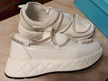 женские кроссовки reebok hexalite: Qadın krossovkaları – ağ rəngdə, qalın platformalı - Üst hissə — 3