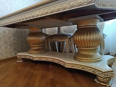 Qonaq otağı üçün, İşlənmiş, Açılan, Oval masa, 8 stul