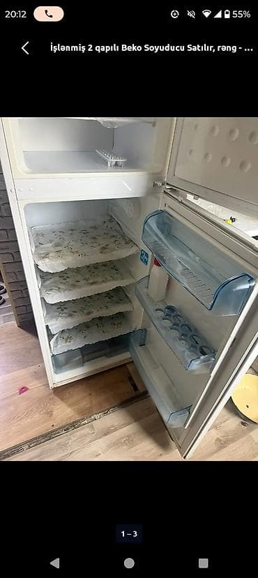 Kompüter, noutbuk və planşetlər: 2 qapılı Beko Soyuducu Satılır, rəng - Ağ — 3