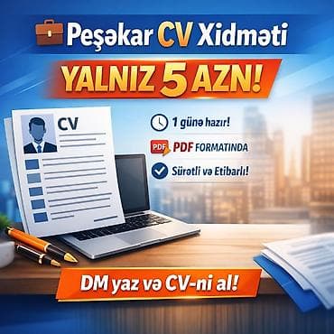 аренда авто под такси от частных лиц: Salam! 👋 Təcrübəli və sürətli CV hazırlayıram! ✨ Standart CV – — 1