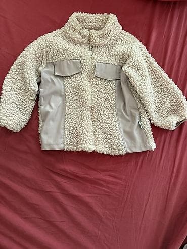 tuklu geyim: Uşaq üçün qışlıq şerpa-kürklü jaket - Rəng: krem (bej tonlarında) — 1