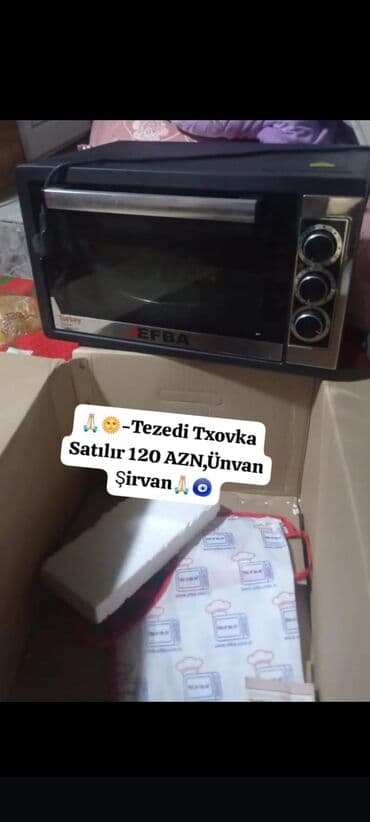 qaz sobasi ve qiymeti: Duxovka Efba, Elektrik, rəng - Qara, Ayrıca dayanan — 1