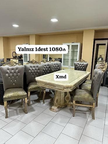 stolustu soba: Yemək otağı dəsti – klassik üslub Tərkibi: - 1 ədəd iri, düzbucaqlı — 1