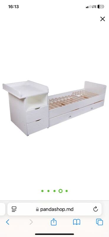 кровать трансформер: Для девочки и мальчика, Б/у, Четырехугольная, Колыбель, С бортиками, С матрасом, С механизмом качания — 3