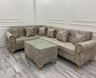 ikinci əl künc divan: Künc divan dəsti – klassik və zərif dizayn - Forma: L-şəkilli künc — 1