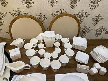 abedni servisler: Nahar dəsti, rəng - Ağ, Farfor — 5