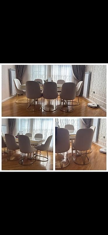 islenmis ev esyalari satiram: Mətbəx üçün, Açılmayan, Dördbucaq masa, 6 stul — 1