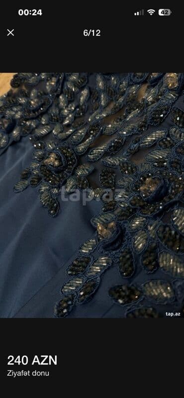 don ziyafət: Ziyafət donu – 240 AZN - Rəng: mavi - Model: uzun, A-kesim ətəkli — 4
