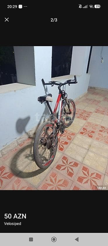 wolf bicycle: Velosiped – dağ/şəhər tipli, 26” təkərlər - Çərçivə: qara/qırmızı — 1