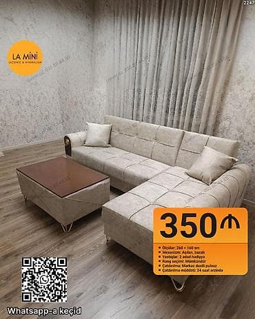 iqlavoy divan: Künc divan dəsti – LA Mini (Laconic & Minimalism) - Ölçülər: 260 — 1