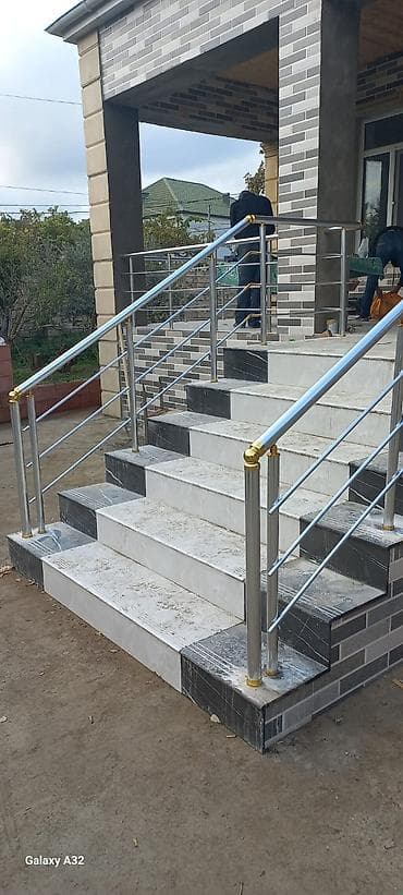 Перила: Paslanmayan poladdan hazırlanmış pilləkən məhəccəri - Material: 304 — 1