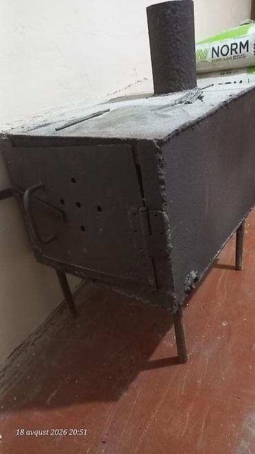 sobalar: Metall soba və bürcü (peç) dəsti - Yanacaq növü: odun/kömürlə — 1