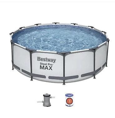 Hovuzlar: Bestway Steel Pro MAX hovuz seti - Dəyirmi karkaslı üstüaçıq hovuz - — 1