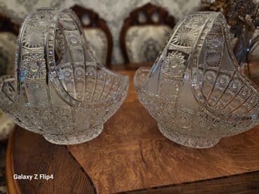 Столовые приборы: Kəsmə naxışlı xrustal Tom Bohema səbət qablar (2 ədəd) - Material — 1