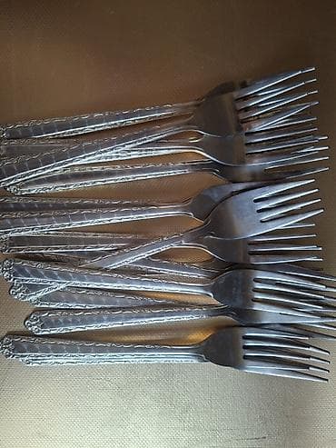 Столовые приборы: Yemək çəngəlləri dəsti - Material: paslanmayan polad - Sayı: 8 ədəd - — 1