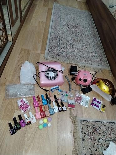 freyzer aparati: Dırnaq üçün tam peşəkar set - UV/LED lampa (qızılı rəngdə) – gel — 1