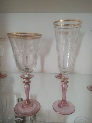 qədimi qab: Qədəhlər, rəng - Çəhrayı, 12 ədədli dəst, 250 ml — 1