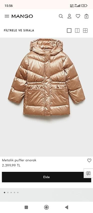 topdan paltar satisi: 9-10 yaş MANGO uşaq üst geyimləri 1) Kürklü kapüşonlu palto – - — 2