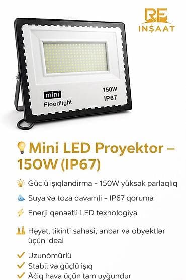 yolka isigi: Mini LED Proyektor – 150W, IP67 qoruma - 150W yüksək parlaqlıqla — 1