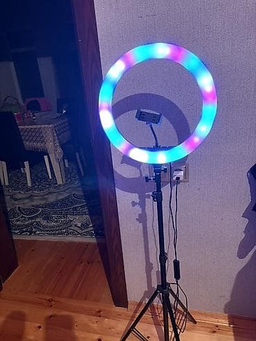 tv stendler 2020: RGB LED halqa işıq tripod dəsti - 26–30 sm diametrli halqa işıq - RGB — 2