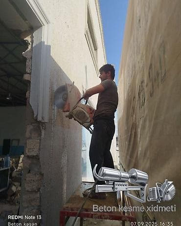 giriş qapı: Əlaqə:099-401-22-22 070-829-99-99 Beton kəsmə xidməti - Divar — 1