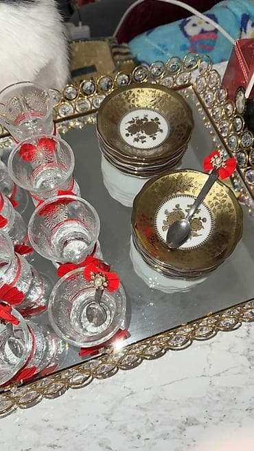 lala.fo posuda: Çay dəsti, Xrustal, 12 nəfərlik, Türkiyə — 5