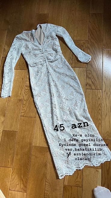 Cinslər: - Qara midi don: 40 razmer. Şifon uzun qol, Qiymət: 15 AZN (şəkildə — 2