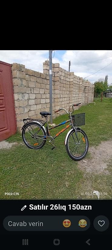 velosipedler satisi: Velosiped – 26” təkər ölçüsü. - Şəhər/kruizer tipli çərçivə, rahat düz — 1