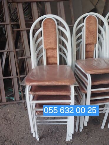 açılıb yığılan stul: Mətbəx üçün, Yeni, Qatlanmayan, rəng - Ağ Stul — 12