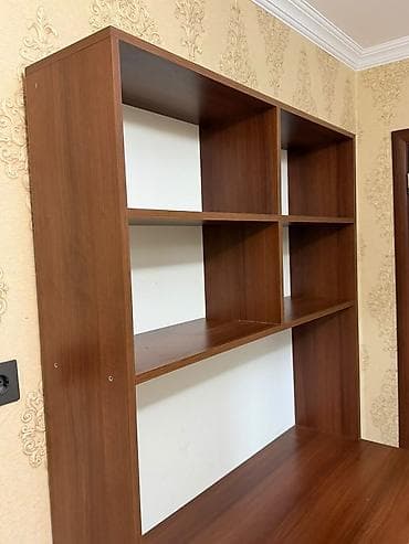 Мебель: Прямой стол, Без стула, С полками, С выдвижными ящиками, Турция, Ламинат текстурный — 8