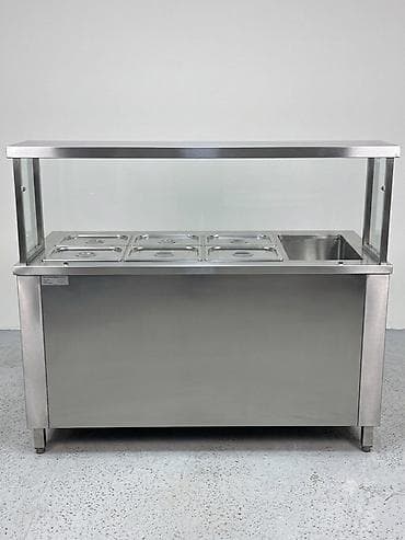 İsti bufet xətti – paslanmaz polad, bain-marie tipli Spiralı yanıb 1 — 1