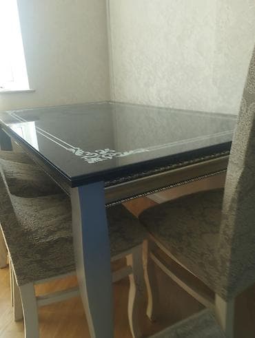 kəndir: Qonaq otağı üçün, Açılmayan, Dördbucaq masa, 4 stul — 2