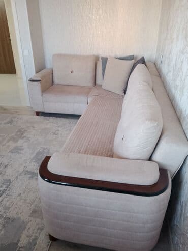 Комплекты диванов и кресел: Угловой диван, Б/у, Раскладной, С подъемным механизмом, Нет доставки — 3