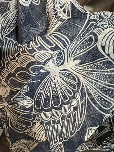 İdman geyimləri: Mavi rəngli, kəpənək naxışlı yay şərfi/şalı 1m, 60 sm - Material — 2