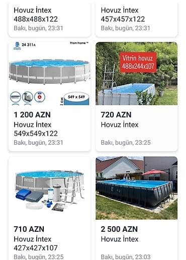 i̇ntex: Hovuz Intex – metal karkaslı, yığıla-bilən açıq hava hovuzları — 1