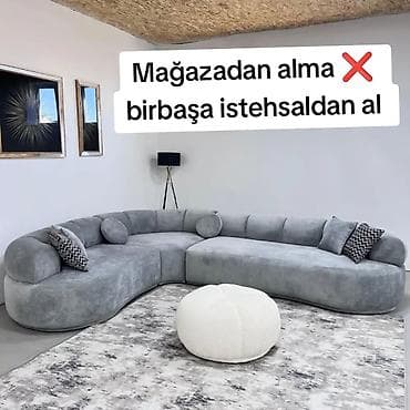 Məhsul: Modul tipli, qövs formalı yumşaq künc divan və puf Təsvir: -